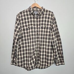 Carhartt Mens Rugged Utility Relaxed Fit Fort Plaid Button Up Shirt XL Americana